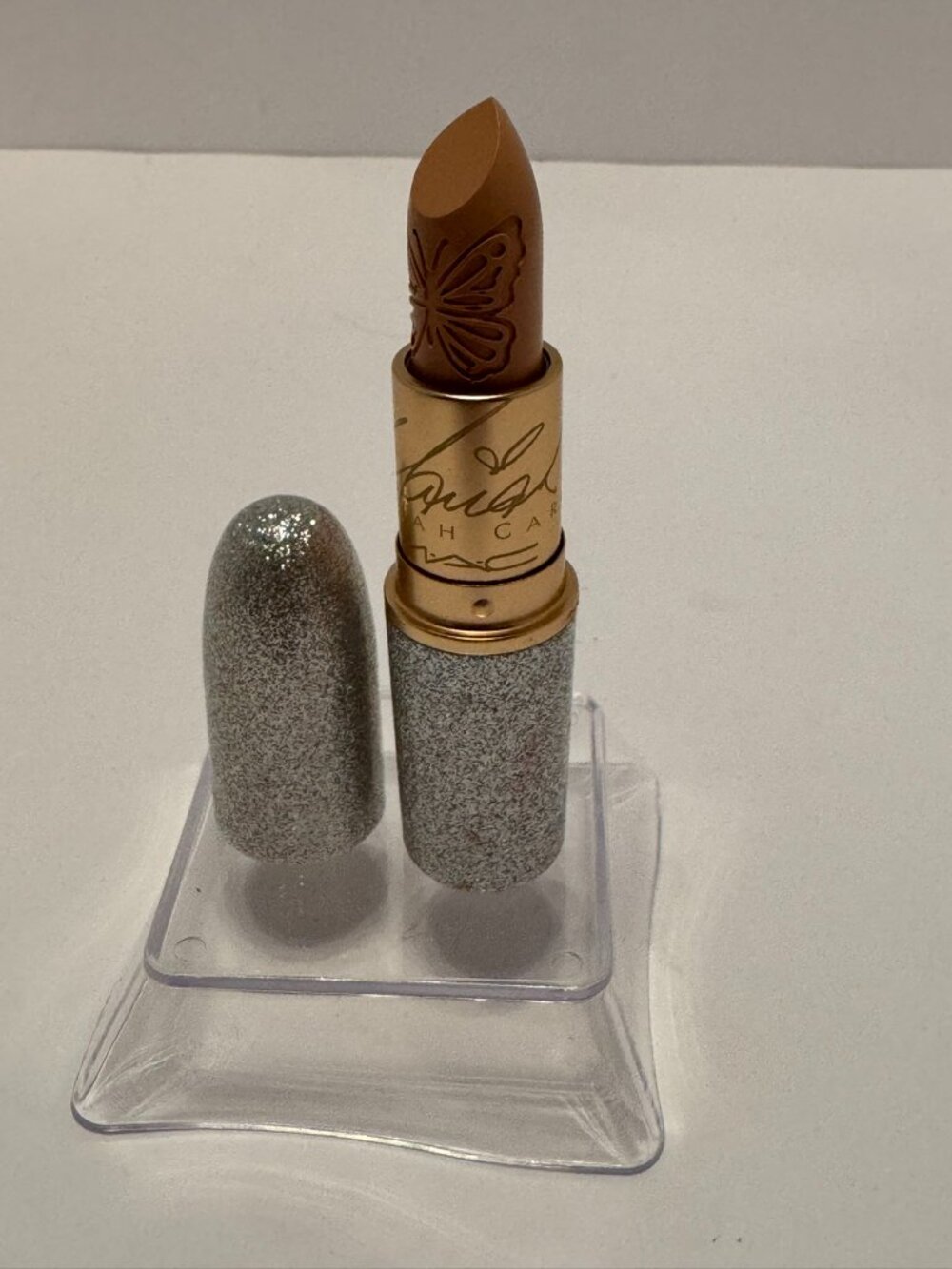 MAC Mariah Carey Bit of Bubbly Cremesheen Lipstick Silver Glitter Case New